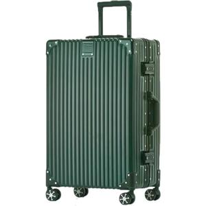 HotWay Carry On Luggage with Aluminum Frame, 20 Inch PC Hard Shell Suitcase with Spinner Wheels and TSA Lock, Lightweight Luggage for Travel (22x14x9 Airline Approved), Green