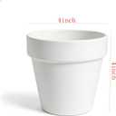White 4 Inch, Terracotta Clay Pots with Drainage Holes, Pack of 20, for Succulents and Plants, DIY Crafts