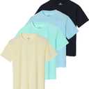 4 Pack Women's Rash Guard Short Sleeve Swim Shirt UPF 50 Sun Protection | Available in Plus Size, Beach, Pool, Surf, Swim Top, Sun Shirt, Leggings, Skirt, Rashguard; Quick Dry, UV Blocking & Stretch (XL)