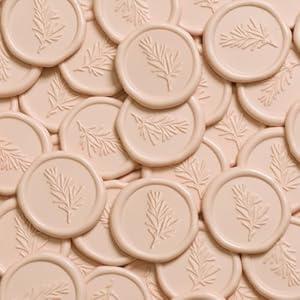 UNIQOOO Wax Seal Stickers - Rosemary Botanical Wedding Invitation Envelope Seal Stickers, 50 Pcs Self- Adhesive Blush Pink Stickers, Perfect for Invitation, Envelopes, Gift Wrapping, Party, Christmas UNIQOOO Wax Seal Stickers - Rosemary Botanical Wedding Invitation Envelope Seal Stickers, 50 Pcs Self- Adhesive Blush Pink Stickers, Perfect for Invitation, Envelopes, Gift Wrapping, Party, Christmas