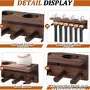 Weysat Baseball Bat and Ball Holder Wall Mounted Display Rack for 4 Sets of Baseballs and Bats, Wooden Storage Rack Stand Hanger Softball Storage Organizer (Walnut)