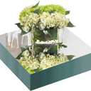 JAMBALAY 12" Glass Mirror Centerpieces for Table, Set of 12 Mirror Centerpieces, Square Glass Mirror Tiles, Candle Plates, Tray, for Wedding and Parties