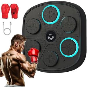 Droyek Music Boxing Machine with Boxing Gloves, Wall Mounted Smart Music Boxing Trainer, Electronic Boxing Target Workout Punching Equipment for Home, Indoor and Gym