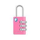Zarker XD25 3-Digit Combination Small Mini Padlock, Pink, 2-Pack