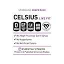 CELSIUS Sparkling Grape Rush, Sugar Free Energy Drink, 12 Fl Oz (Pack of 12) (EXP 04/01/27)