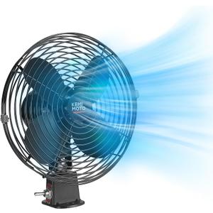 KEMIMOTO 12V Cooling Fan, 8 Inch Fan Blade and 2 Speed Switch For UTV, Car, Truck, RV, Bus, Van, Compatible with Polaris RZR Can-Am X3 Maverick Pionner Defender Ranger