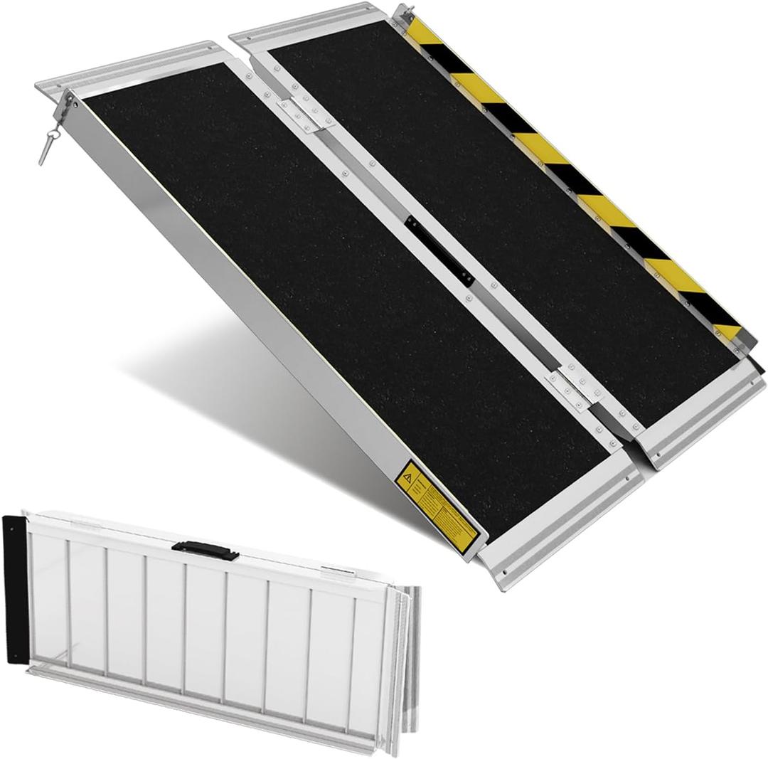 Portable Wheelchair ramp 3FT,Non-Slip Aluminum Threshold ramps for Home Steps,Folding Handicap Ramp,ramps for Home,doorways,Stairs,Weight Capacity up to 800LBS 3FT (Usable Height 3-9 inch)