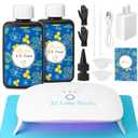 Bsrezn 200g UV Resin Kit with Light, Crystal Clear Solar Activated UV Epoxy Resin for Jewelry Making (100g x 2)