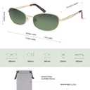 SOJOS Retro Oval Sunglasses for Women Men Polarized Trendy Narrow Shades UV400 Womens Mens Sun Glasses SJ1263 (Gold/Greyish-green)