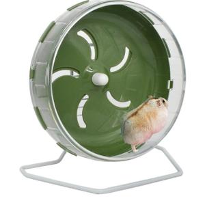 GKYZBB Hamster Wheel, 8.5 inch Silent Hamster Exercise Running Wheel with Stand,Pet Small Animals Exercise Running Toys,Adjustable Quiet Spinner for Guinea Pigs, Sugar Gliders, Gerbils (Green, 8.5in)