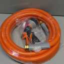 SPECILITE Garden Water Hose 25 ft x 5/8 in Heavy Duty, Flexible and Lightweight, Burst 600 psi, Kink-less Hybrid Rubber Pipe for Backyard, 3/4'' Brass Fittings, Orange