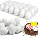 JOYIN 36 Pcs Easter White Wooden Egg, Fake Eggs Plain Decorating for DIY Paint Your Own Egg Decor, Easter Craft, Basket Stuffers, School Activities Supplies