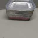 20 Pack Pink 8x8 Inch Disposable Aluminum Foil Pans | Clear Plastic Lids, Square Cake Pans, Baking, Meal Prep & Storage, Heating & Cooking