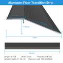 Floor Transition Strip - Aluminum Transition Strips Threshold Ramps for Doorway Aluminum Floor Reducer Molding for Carpet/Entry Door/Tile/Threshold/Wheelchair (Black, 48''x4'')