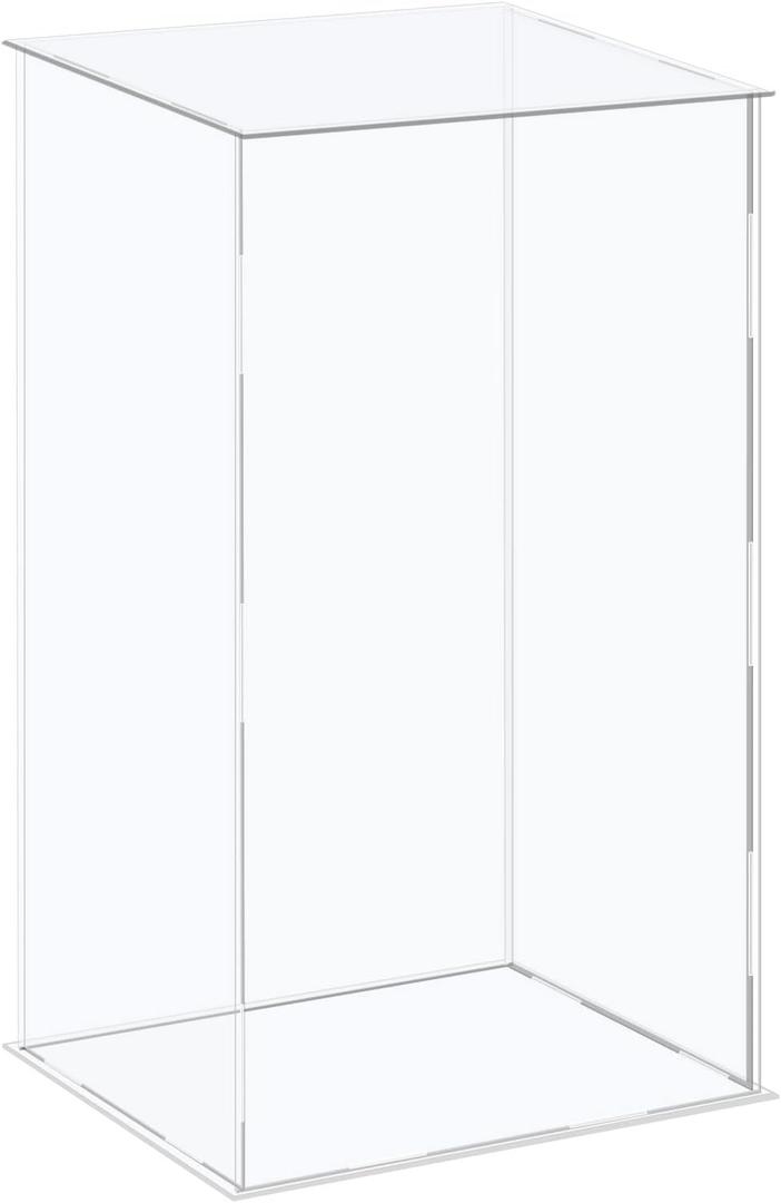 MECCANIXITY Acrylic Display Case Plastic Box Cube Storage Box Clear Assemble Showcase 10.2x8.3x14.1 Inch for Collectibles