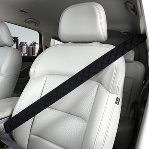 Extra Long Seatbelt Covers for Adults Kids Women & Men, Soft Car Seat Belt Strap Cushion for for truck & bus drivers only, Shoulder Neck Chest Protector Pads, 1pc, Black, 29.5in