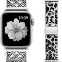 Minyee Magnetic Stretchy Band Compatible with Apple Watch Bands 38/40/41/42/44/45/46/49mm Women Men, Celtic Knot Soft Elastic Nylon Fabric Strap for iWatch Series 11 10 9 8 7 6 5 4 SE/Ultra 3 2 1