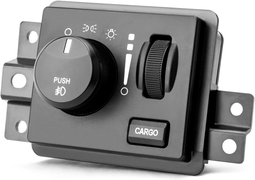 Headlight Dimmer Switch for 2006-2009 Dodge Ram 1500 2500 3500,2008-2010 Dodge Ram 4500 5500,2005-2010 Dakota,2007-2009 Durango Instrument Panel Cargo Lamp Fog Light Switch 56049637AC