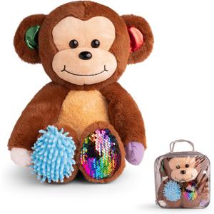 ODOXIA Sensory Monkey Stuffed Animal | Sensory Plush Toy | Fidget Stuffed Animal for Kids | Great for Sensory Needs | Sensory Stuffed Animals for Children | Sensory Pillow Plush