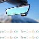 6 x 2 PCS Trust in God Rearview Mirror Decals, Automotive Vinyl Rear View Mirror Decorative Stickers, Waterproof Trust in God Stickers for Car Truck Laptop, Car Accessories (Heart-Colorful)