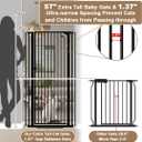 57" Extra Tall Pet Gate for Cats Dogs-48.1"-52.7" Extra Wide Cat Gate for Doorways and Stairs-1.37" Ultra Narrow Spacing Pressure Mounted Dog Gate with One-Handed Operation