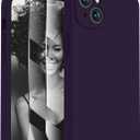 FireNova Designed for iPhone 14 Case, Silicone Upgraded [Camera Protection] Phone Case with [2 Screen Protectors], Soft Anti-Scratch Microfiber Lining Inside, 6.1 inch, Purple