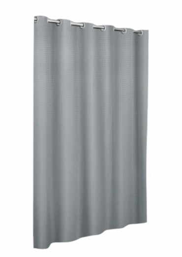 Zenna home Insta Curtain FABRIC hotel shower curtain with rustproof built-in grommets( 71 in×74in) GREY
