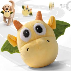 Bouncing Piggy Dog Toy, Self Moving Dog Toy with Jumping Ball, Squeaky Electronic Vibrating Dog Toy with Music Recording Modes for Small Medium Large Dogs Puppy to Keep Them Busy 