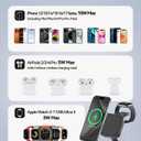 3 in 1 Wireless Charging Station for Apple Devices, Magnetic Foldable Travel Fast Charger Stand Compatible with MagSafe for iPhone Air/17/16/15/14/13/12 Series, Apple Watch & AirPods Pro/4/3/2-Black