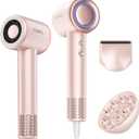 Hair Dryer with Diffuser, CONFU Hair Dryers for Women, Diffuser Hair Dryer High Speed Professional Ionic Blow Dryer for Fast Drying, Hair for Curly Hair for Home Travel (Pink)