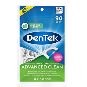 10 x DenTek Triple Clean Fresh Mint Floss Picks, 75 Count, Pack of 14 (1,050 Total)