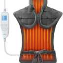 iDOO Heating Pad for Neck and Shoulders and Back for Pain Relief, Mothers Day Gifts for Mom Women Men Elderly, FSA Eligible Items & HSA Store, Large 24"x33" Weighted Electric Heat Pads for Back Gray