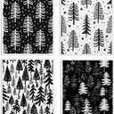Christmas Pine Tree Swedish Dishcloths for Kitchen, Swedish Dish Cloths for Pine Tree, Black and White Christmas Towels, 4 Pack for Papaya Reusable Paper Towels Washable, Sponge Cloths