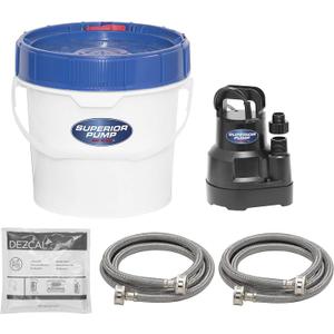 Superior Pump 91660 Tankless Water Heater Descaler Pump Kit with Non-toxic Descaler Solution, 3.5 Gallon, Deluxe