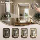 Irregular Led Bathroom Mirror with Lights 24x36 Inch, Backlit Asymmetrical Led Bathroom Mirror for Wall, Lighted Vanity Mirror with Lights, Anti-Fog, Dimmable 3 Colors, Shatter-Resistant