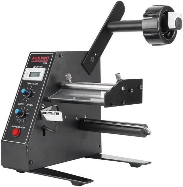 Automatic Label Dispenser, Automatic Label Separator, Automatic Label Stripper 110V Speed Adjustable Electric Label Machine Auto Counting 0-999999 for Label Width 4-140mm