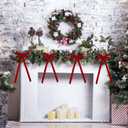 12 Pcs Red Velvet Bows for Christmas Tree, Rustic Crafts Velvet Ribbon for Wreath, Xmas Home Decor, Wedding, Outdoor & Indoor Holiday Ornaments, Pre-Formed Bows (7.817.7 Inch)