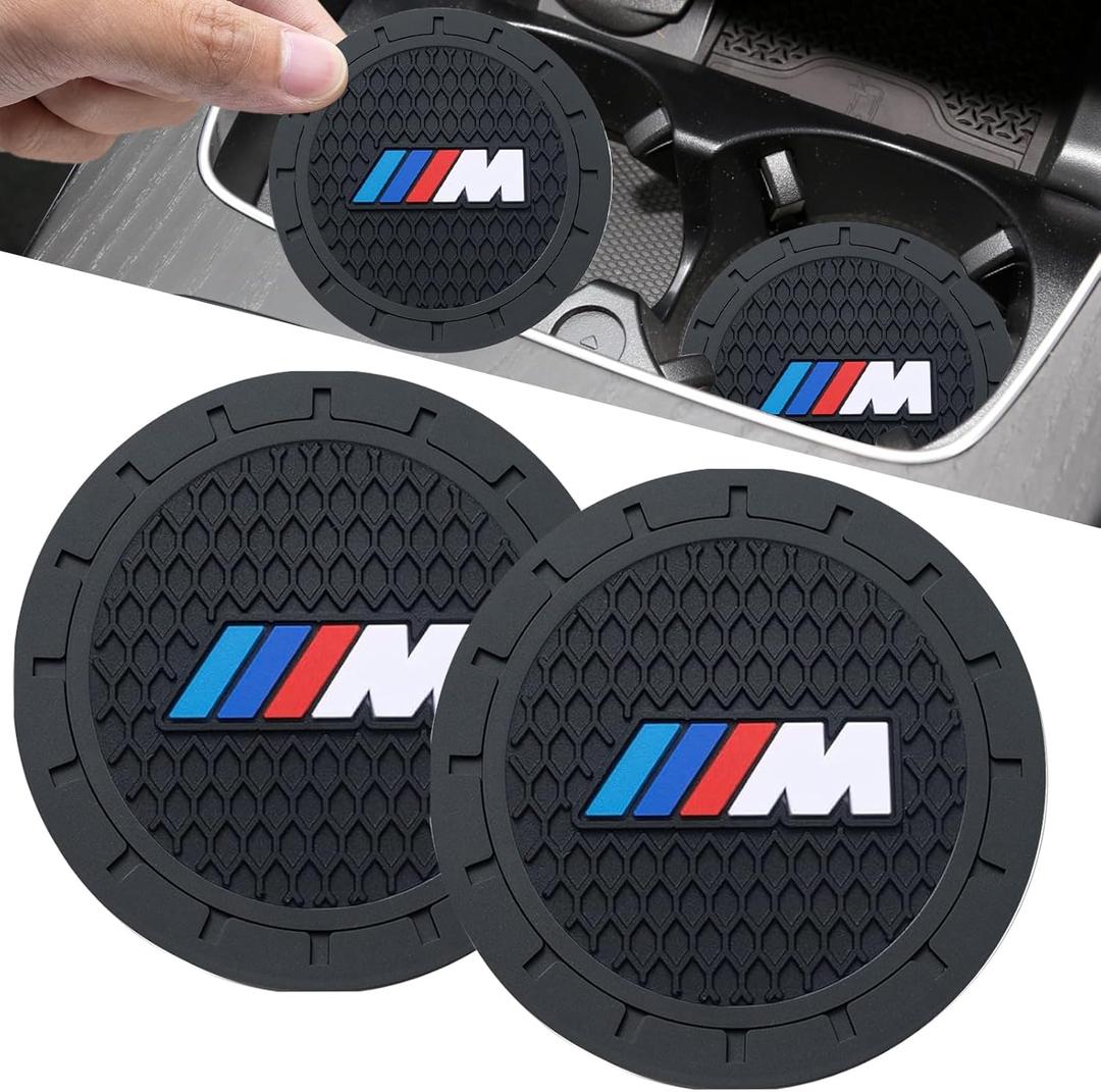 Car Cup Holder Coaster Fit for BMW M M2 M3 M4 Recessed Silicone Cupholder Coaster Interior Accessories 2.75in 2Pack