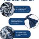 Scarf for Women Lightweight Soft Floral Leopard Printed Scarves Fall Winter Fashion Shawl Wrap with Fringe (Blue)