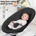 Baby Swing Cover - Compatible with 4moms MamaRoo 4 Old Model Before 2022 - Soft & Breathable Fabric, Machine Washable, Perfect for Baby & Newborn (Cover Only) Black