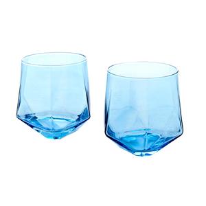 Tabletops Gallery Facet DOF Glass Set – Blue