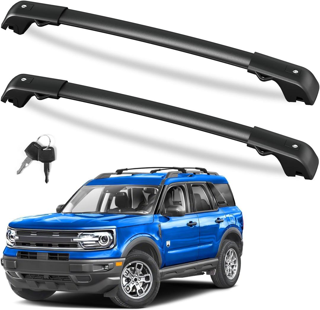 FengYu 300lb Lockable Roof Rack Cross Bars Compatible with Ford Bronco Sport Base & Big bend & Outer Banks & Badlands & First Edition 2021-2026 Aluminum Crossbars Rails Cargo Racks Luggage