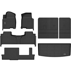 AIPOIL Floor Mats & Cargo Liner & Seatback Cargo Set for 2021-2025 2026 Chevrolet Chevy Tahoe & GMC Yukon (8 Seater) (Not fit XL) All Weather Protection TPE Car Full Set Car Mats Accessories -Black