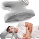 CPAP Pillow for Larger-Framed Men, Memory Foam Sleep Apnea Pillow to Reduce Air Leaks, Facial Pressure & Neck Pain, Height Adjustable CPAP Pillows for Side and Back Sleepers