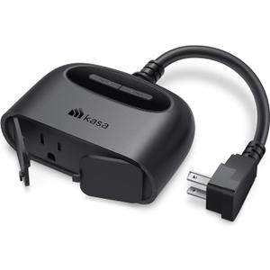 Kasa Outdoor Smart Plug, Smart Home Wi-Fi Outlet with 2 Sockets, IP64 Weather Resistance, Compatible with Alexa, Google Home & IFTTT, No Hub Required, ETL Certified(EP40), Black