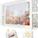 1500 Pieces Rotating Plastic Puzzle Board with Drawers and Cover, 35"x27" Portable Jigsaw Puzzle Table, Durable & Waterproof, Ideal Gift for Puzzle Lovers