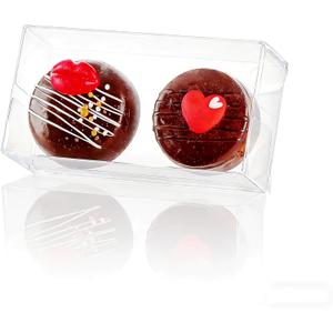 100PCS Clear Macaron Boxes for 2, Chocolate Covered Orec Boxes Favor Boxes Treat Boxes Pastry Boxes for Christmas Party Birthday Wedding(4.17" x 2.17" x 1.38")