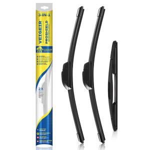 3 Pack Windshield Wiper Blades Compatible with Chevrolet Chevy Spark 2013 2014 2015 Original Factory Quality Front Rear Wipers Blade Set for My Car - 24" 16" 12"