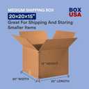 BOX USA Moving Boxes 20"L x 20"W x 15"H (12-Pack) Large + Packaging Tape - Shipping, Mailing, Packing, Packaging and Storage