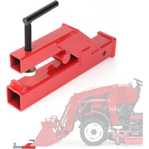 ECOTRIC Clamp On Trailer Hitch 2" Ball Mount Receiver Adapter Bucket Trailer Hitch Competible with Deere Bobcat Tractor Bucket Forklift